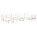 Salon de jardin 9 pcs Blanc Bois de pin massif - Photo n°1