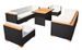 Salon de jardin 9 pièces résine tressée noir et coussins blanc Kimberly - Photo n°1