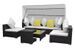 Salon de jardin à baldaquin 5 pièces résine tressée noir Chad - Photo n°1