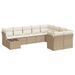 Salon de jardin avec coussins 10 pcs beige résine tressée - Photo n°1