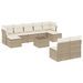 Salon de jardin avec coussins 10 pcs beige résine tressée - Photo n°1