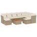 Salon de jardin avec coussins 10 pcs beige résine tressée - Photo n°1
