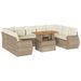 Salon de jardin avec coussins 10 pcs beige résine tressée - Photo n°1