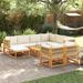 Salon de jardin avec coussins 10 pcs bois d'acacia solide - Photo n°1