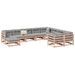 Salon de jardin avec coussins 10 pcs bois massif sapin douglas - Photo n°1