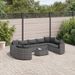 Salon de jardin avec coussins 10 pcs gris résine tressée - Photo n°1