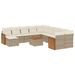 Salon de jardin avec coussins 12 pcs beige résine tressée - Photo n°1