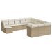 Salon de jardin avec coussins 12 pcs beige résine tressée - Photo n°1