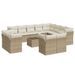 Salon de jardin avec coussins 13 pcs beige résine tressée - Photo n°1