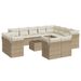 Salon de jardin avec coussins 13 pcs beige résine tressée - Photo n°1