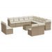 Salon de jardin avec coussins 14 pcs beige résine tressée - Photo n°1