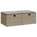 Salon de jardin avec coussins 2 pcs beige résine tressée acacia - Photo n°1