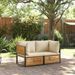 Salon de jardin avec coussins 2 pcs bois massif acacia - Photo n°1