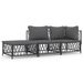 Salon de jardin avec coussins 3 pcs anthracite acier - Photo n°1