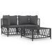 Salon de jardin avec coussins 3 pcs anthracite acier - Photo n°1
