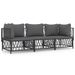 Salon de jardin avec coussins 3 pcs anthracite acier - Photo n°1
