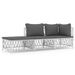 Salon de jardin avec coussins 3 pcs blanc acier - Photo n°1