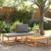 Salon de jardin avec coussins 3 pcs bois massif d'acacia - Photo n°1