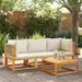 Salon de jardin avec coussins 3 pcs bois massif d'acacia - Photo n°1