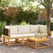 Salon de jardin avec coussins 3 pcs bois massif d'acacia - Photo n°1