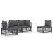 Salon de jardin avec coussins 4 pcs anthracite acier - Photo n°1