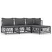 Salon de jardin avec coussins 4 pcs anthracite acier - Photo n°1