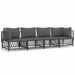 Salon de jardin avec coussins 4 pcs anthracite acier - Photo n°1