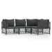 Salon de jardin avec coussins 4 pcs anthracite acier - Photo n°1