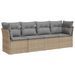 Salon de jardin avec coussins 4 pcs beige résine tressée - Photo n°1