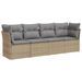 Salon de jardin avec coussins 4 pcs beige résine tressée - Photo n°1