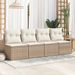 Salon de jardin avec coussins 4 pcs beige résine tressée acacia - Photo n°3