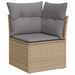 Salon de jardin avec coussins 4 pcs beige résine tressée acacia - Photo n°4