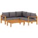 Salon de jardin avec coussins 4 pcs bois d'acacia massif - Photo n°1