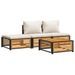 Salon de jardin avec coussins 4 pcs bois d'acacia massif - Photo n°1