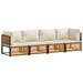 Salon de jardin avec coussins 4 pcs bois d'acacia massif - Photo n°1