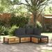 Salon de jardin avec coussins 4 pcs bois d'acacia massif - Photo n°1