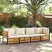 Salon de jardin avec coussins 4 pcs bois d'acacia massif - Photo n°1