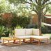 Salon de jardin avec coussins 4 pcs bois d'acacia massif - Photo n°1