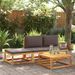 Salon de jardin avec coussins 4 pcs bois d'acacia massif - Photo n°1