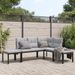 Salon de jardin avec coussins 4 pcs noir acier enduit de poudre - Photo n°1