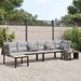 Salon de jardin avec coussins 4 pcs noir acier enduit de poudre - Photo n°1