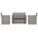 Salon de jardin avec coussins 4 pcs résine tressée gris - Photo n°1