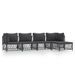 Salon de jardin avec coussins 5 pcs anthracite acier - Photo n°1