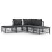 Salon de jardin avec coussins 5 pcs anthracite acier - Photo n°1