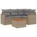 Salon de jardin avec coussins 5 pcs beige résine tressée - Photo n°1