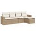 Salon de jardin avec coussins 5 pcs beige résine tressée - Photo n°1