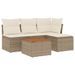 Salon de jardin avec coussins 5 pcs beige résine tressée - Photo n°1