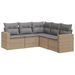 Salon de jardin avec coussins 5 pcs beige résine tressée - Photo n°1