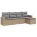 Salon de jardin avec coussins 5 pcs beige résine tressée - Photo n°1