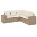 Salon de jardin avec coussins 5 pcs beige résine tressée - Photo n°1